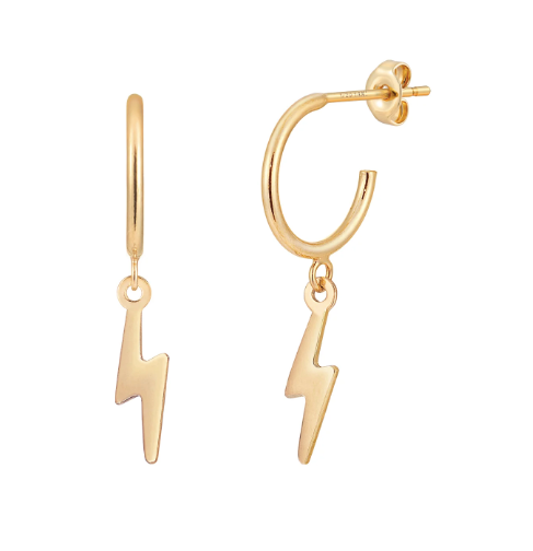 Lightning Bolt Hoop Earrings