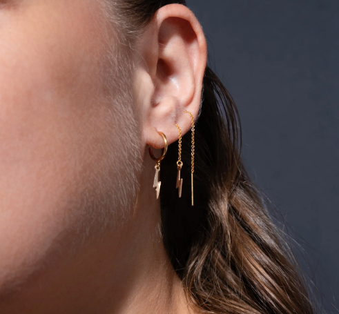 Lightning Bolt Hoop Earrings