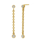 Bezel Chain Drop Earrings