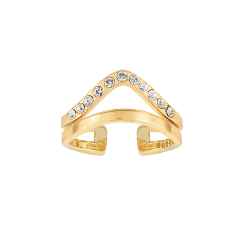 Chevron CZ Ear Cuff Gold