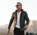 Carrera Men's Waxed Cotton Moto Jacket Chocolate