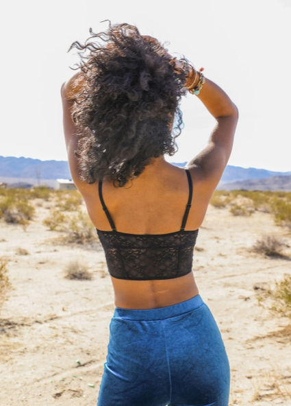 Lace Corset Bralette Black