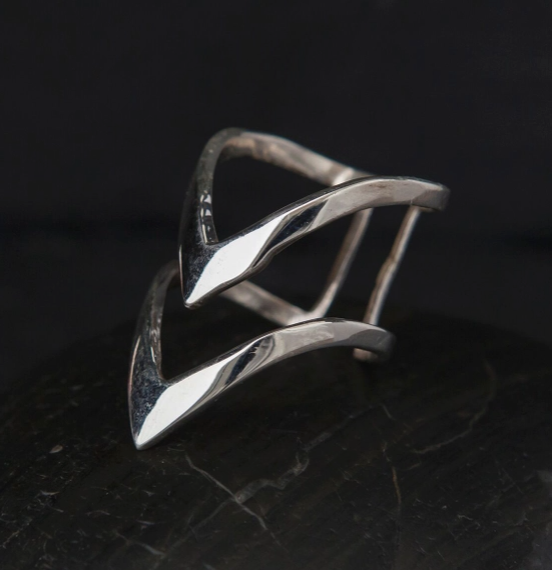 Adjustable Double Point Ring Sterling