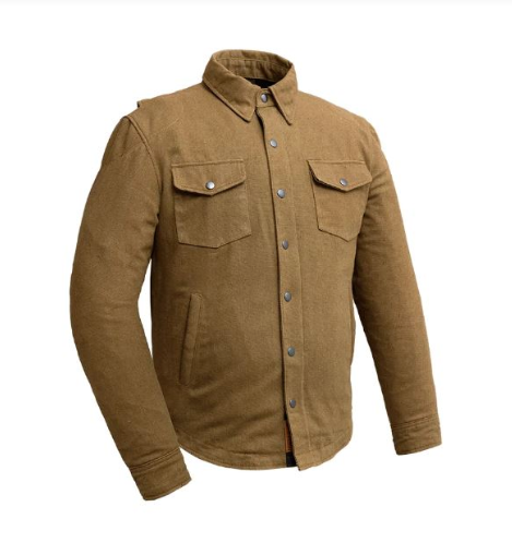 Recycled Canvas Moto Shirt Tan