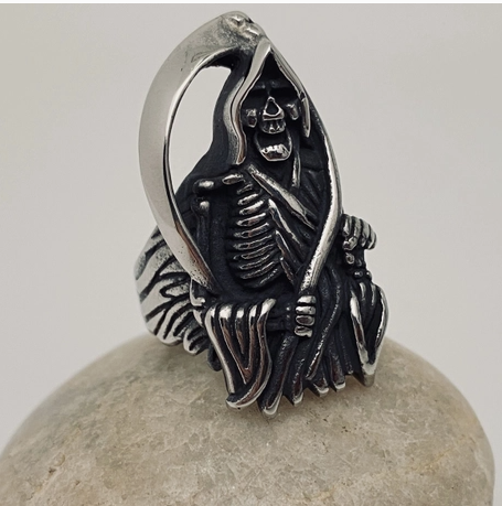 Large Reaper Biker Ring