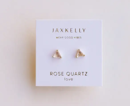 Mini Gem Stud Rose Quartz