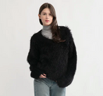 Fuzzy Eyelash Sweater Black