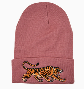 Tiger Beanie Dusty Pink