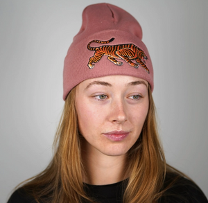 Tiger Beanie Dusty Pink