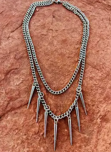 Double Spike Chain Necklace