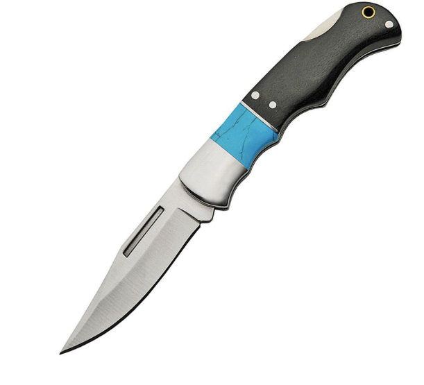 Lockback Bone Black/Blue