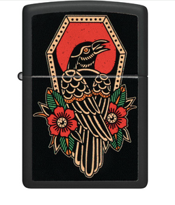 Zippo Lighter Crow Tattoo