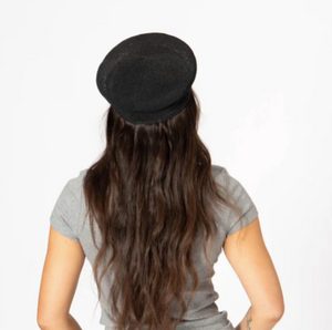 Straw Cabbie Hat Black