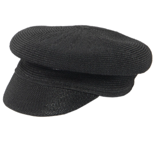 Straw Cabbie Hat Black