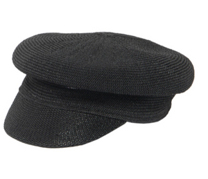 Straw Cabbie Hat Black