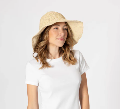 Floppy Straw Bucket Hat Natural