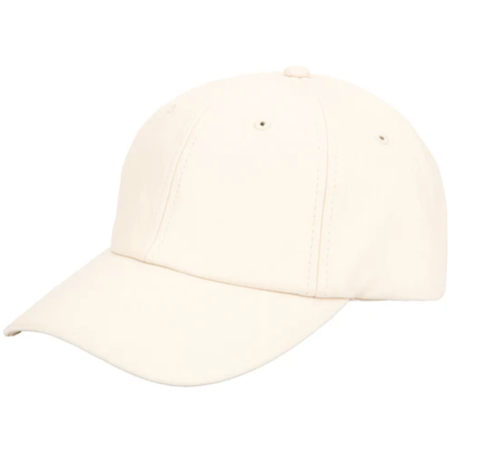 Faux Leather Ball Cap Ivory