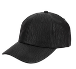 Faux Leather Ball Cap Black