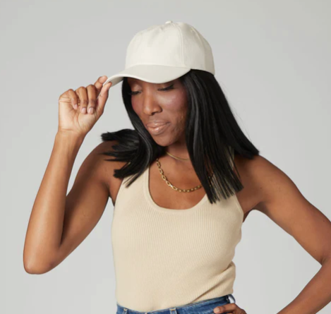 Faux Leather Ball Cap Ivory
