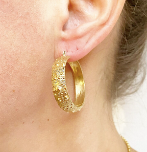 Bronze Urchin Textured Hoops