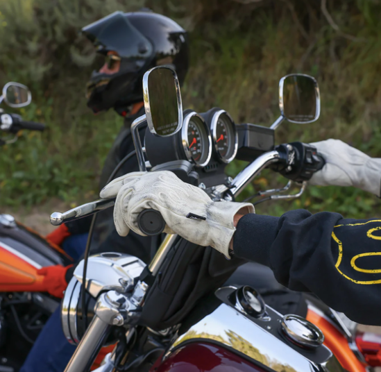 Roper Flame Motorcycle Glove Dirty White