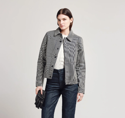 The District Motorcycle Jacket Hickory Stripe
