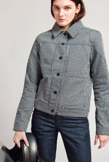 The District Motorcycle Jacket Hickory Stripe