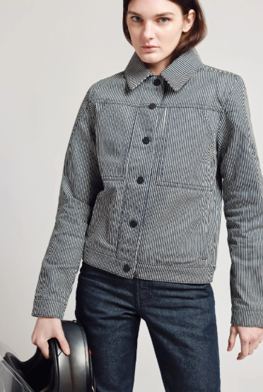 The District Motorcycle Jacket Hickory Stripe