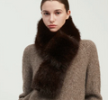 Sacha Keyhole Fur Scarf Espresso
