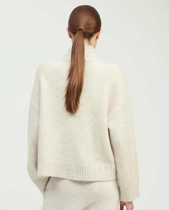 Chunky Mockneck Sweater Beige