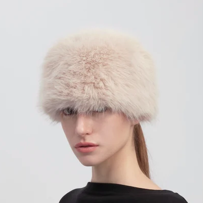 Russian Faux Fur Hat Beige