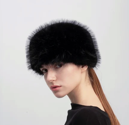Russian Faux Fur Hat Black