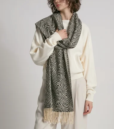 Soft Reversible Zebra Scarf