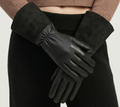 Faux Leather Gauntlet Gloves Black