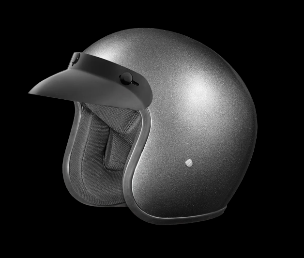 Cruiser Low Profile Open Face Helmet Gunmetal Grey Metallic