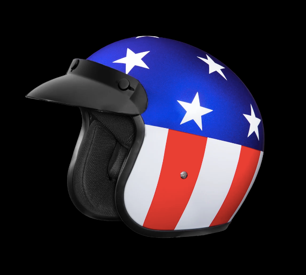 Cruiser Low Profile Open Face Helmet Captain America