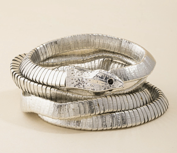 Snake Bracelet Stack Silver