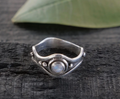 Wavy Moonstone Band Ring Silver
