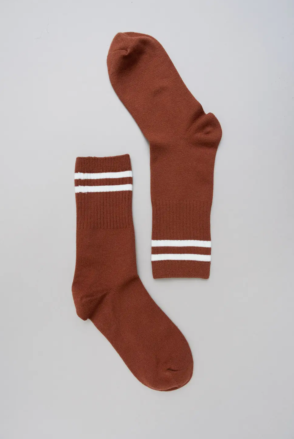 Retro Stripe Wool Blend Socks Rust