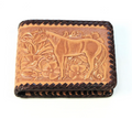 Tooled Horse Billfold Tan