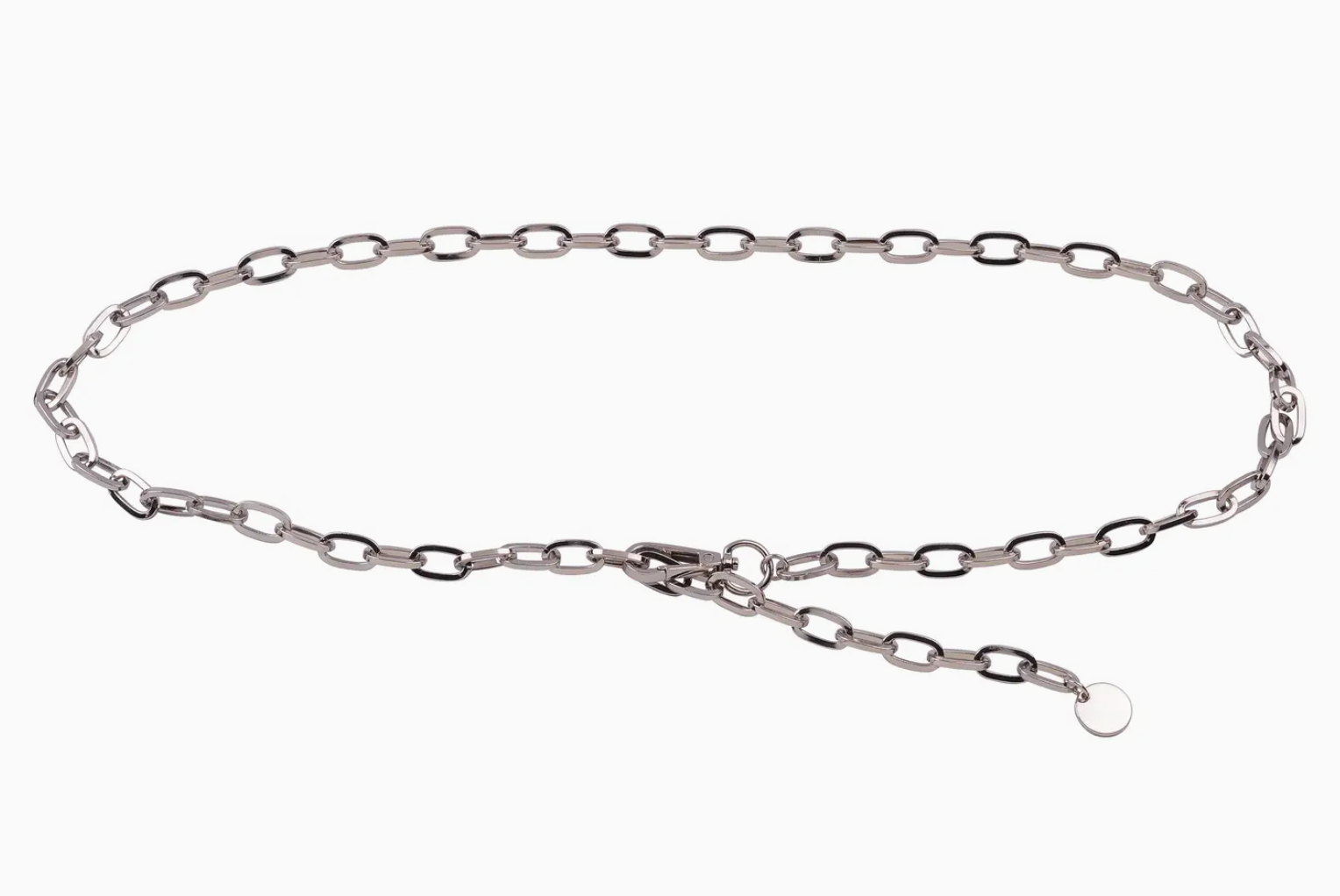Simple Ring Linked Chain Belt Silver