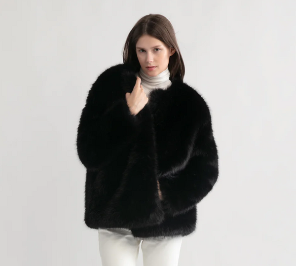 Faux Mink Fur Jacket Black – Tarnish