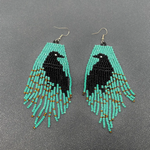 Seed Bead Earrings Crow