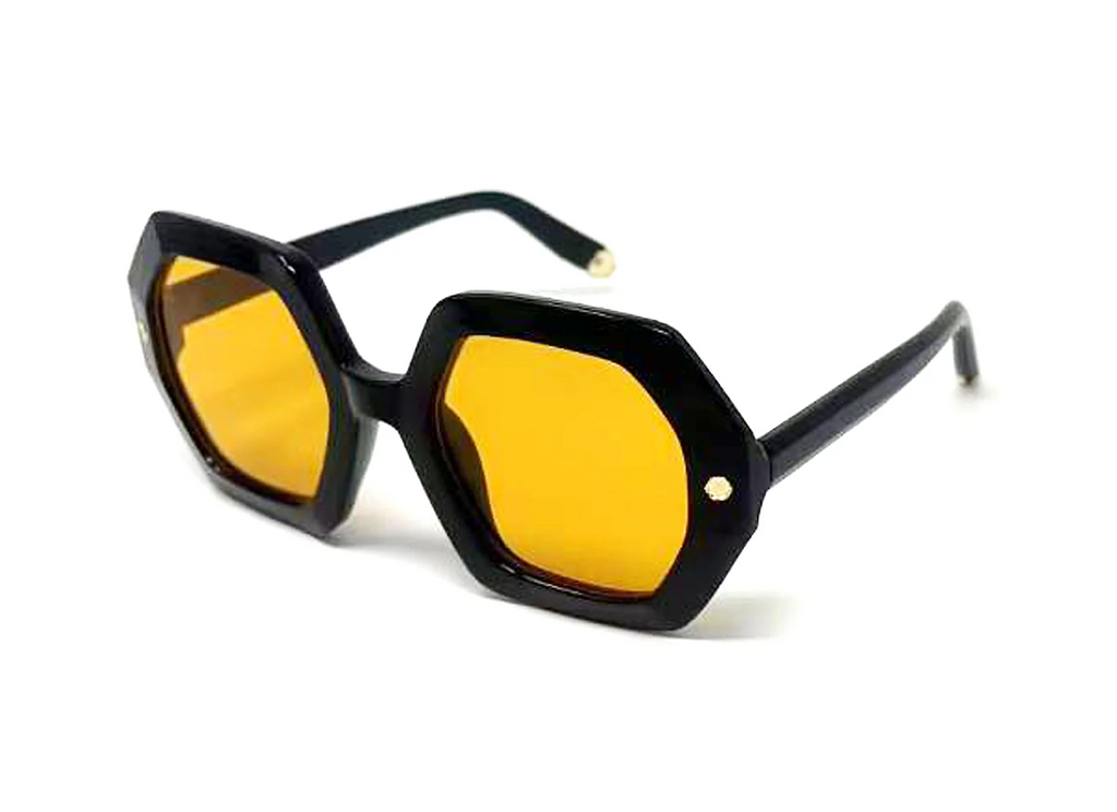 Gold Dot Hexagon Sunglasses