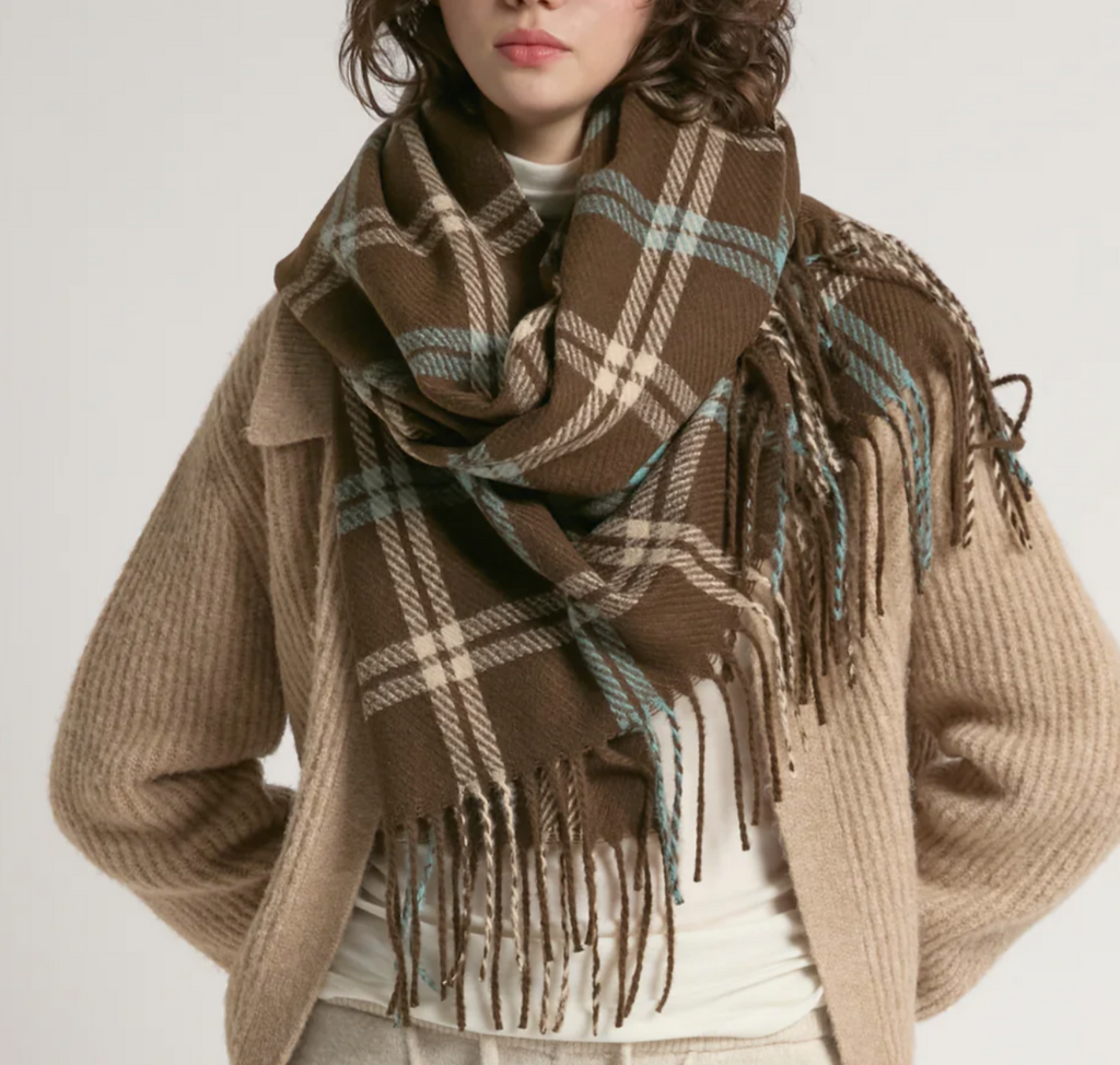 Ashbury Check Scarf Olive