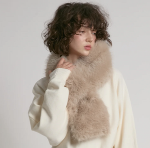 Sasha Keyhole Fur Scarf Stone