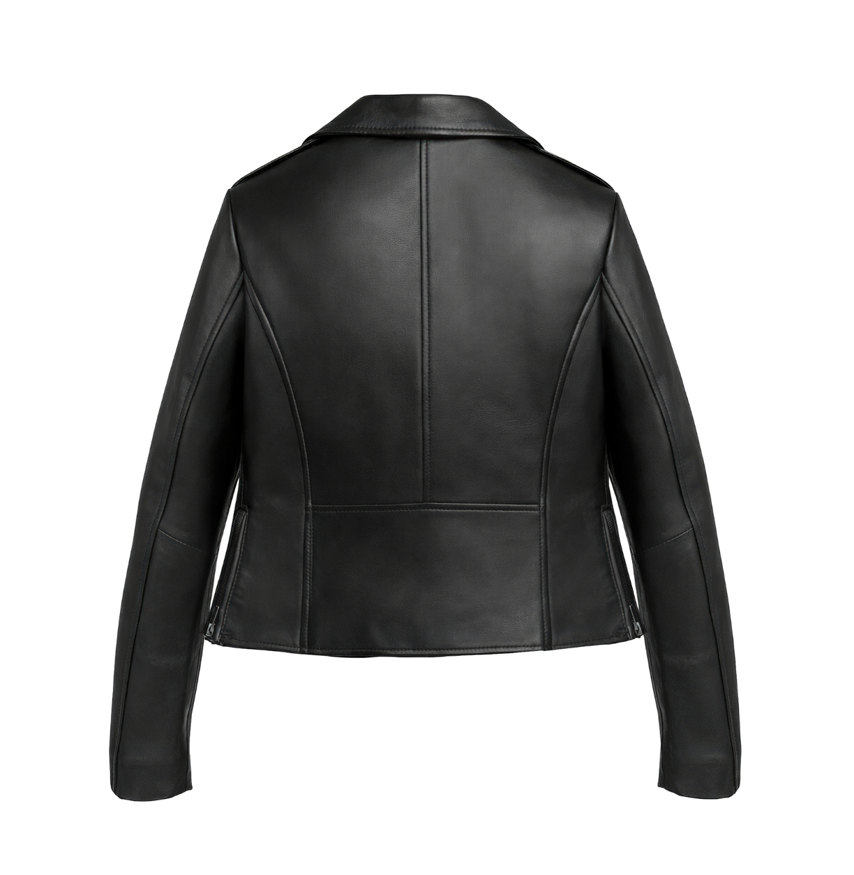 Joan Leather Crop Jacket Black