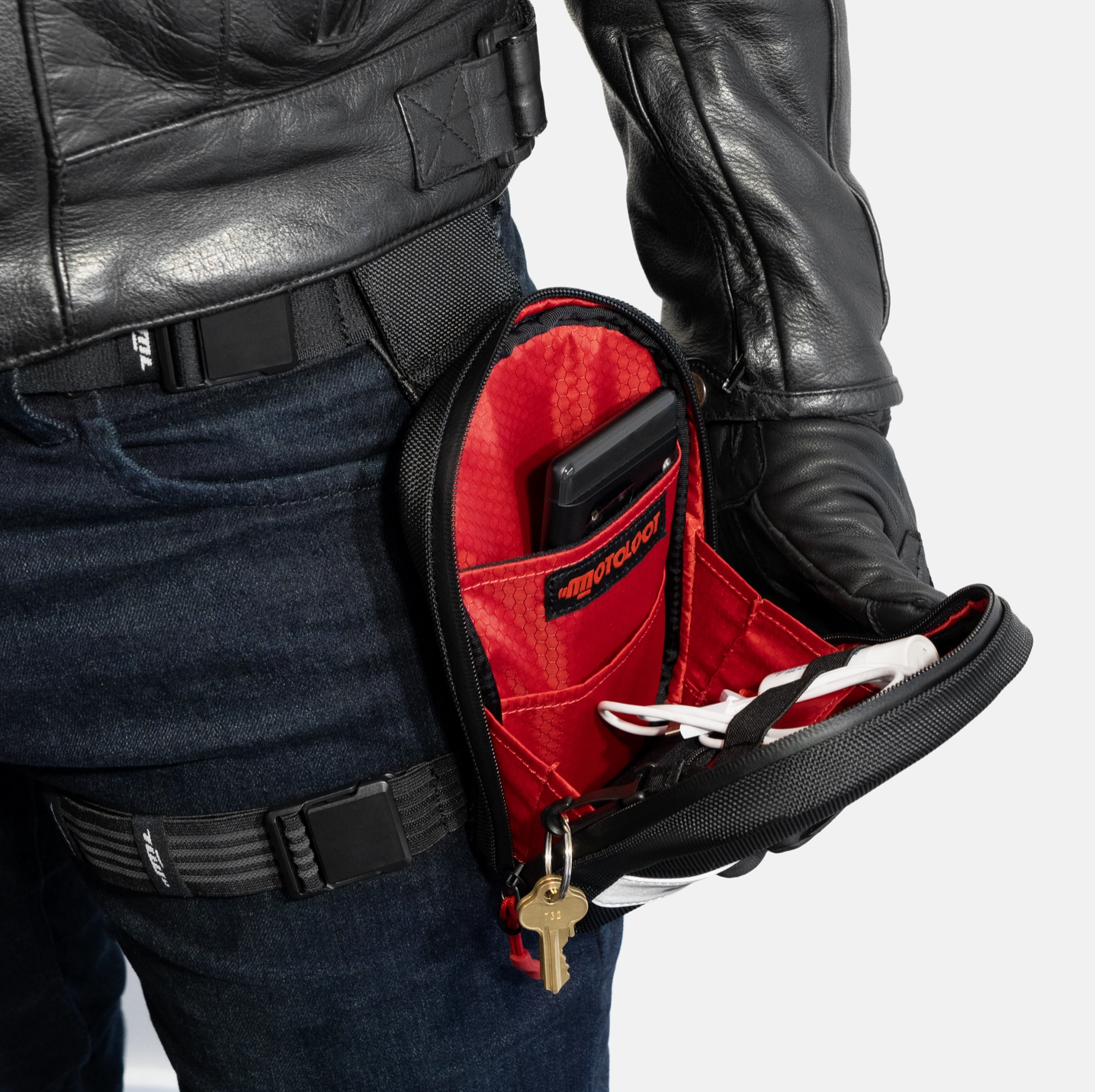 Motorcycle Leg Bag Black