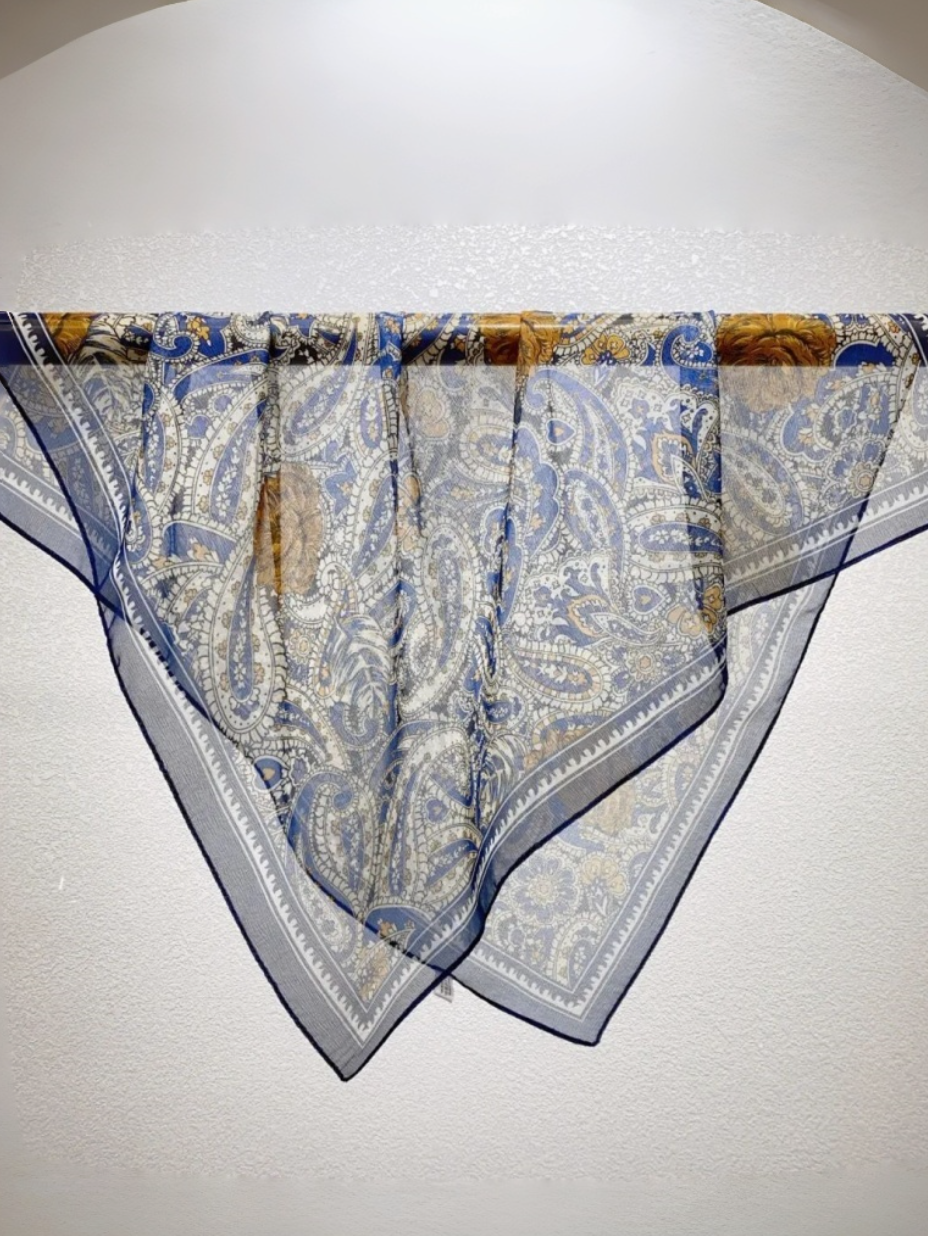 Chiffon Sheer Bandana Blue
