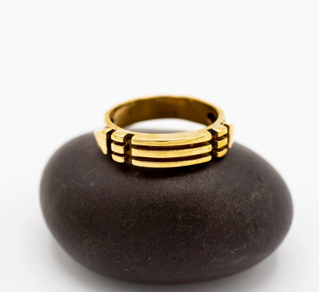 Triple Bar Brass Ring